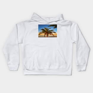 Tropical Sunrise with Palm Tree and the moon in Key West Florida Kids Hoodie